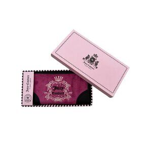 Juicy Couture Velvet Velour Zip Crystalized Wallet Pink
